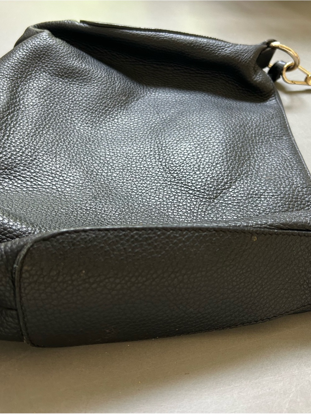 Furla Black Pebbled Leather Tote with Gold Logo - Picture 12 of 13